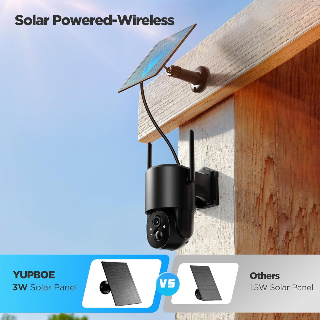 2K Überwachungskamera Aussen Solar Akku: Kamera Überwachung Aussen Kabellos WLAN Kamera Outdoor Sola