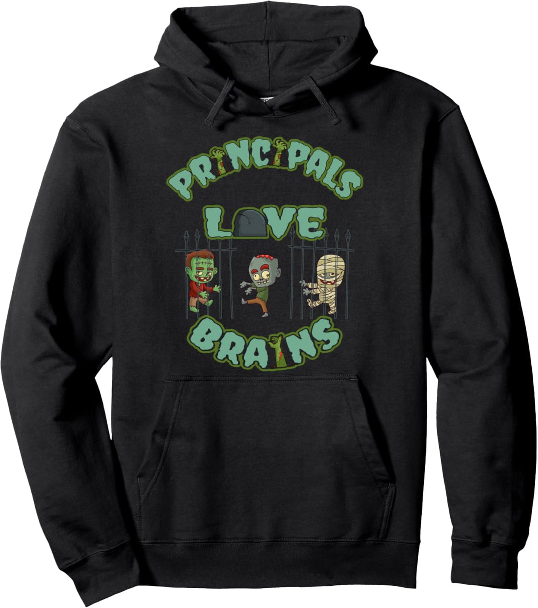 PRINCIPALS LIEBEN GEHIRNE, LUSTIGE HALLOWEEN HUMOR LEHRER Pullover Hoodie
