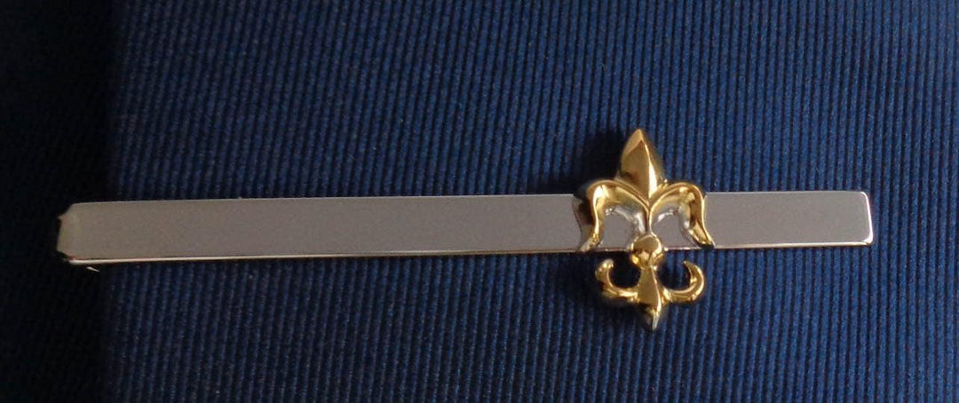 Lilien Krawattennadel KLammer bicolor glänzend ca. 6,6 cm inkl. Geschenkbox