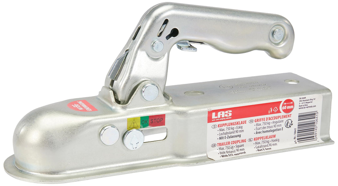 LAS 10641 Kupplungsklaue Anhänger, Eckig, 750 kg, 60 mm Für Zugrohr eckig ø 60 mm, Für Zugrohr eckig