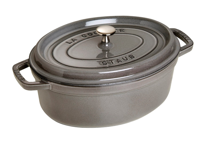 STAUB Gusseisen Bräter/Cocotte, Oval 33 cm, 6,7 L, Aromaregen Funktion, Für alle Herdarten geeignet,