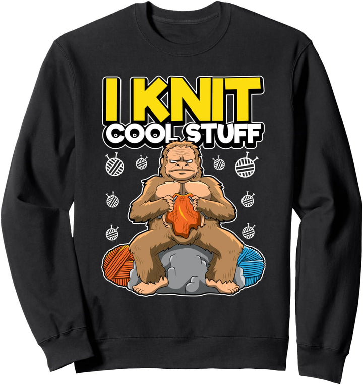 I Knit Cool Stuff - Gorilla Wollknäuel Spruch - Stricken Sweatshirt