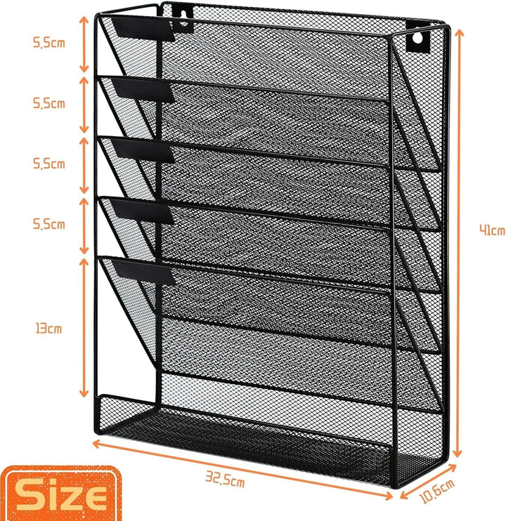 Zeitschriftenhalter Wand Zeitschriften Wandhalter Dokumentenhalter A4 Wandmontage 6 Stöckiger Hänger