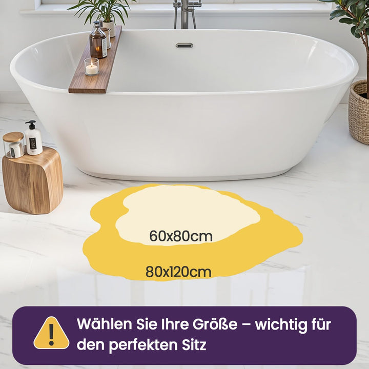 DEXI Badezimmerteppich 60 x 80 cm, Badematte rutschfest Absorbierende mit Monstera Pflanzenmuster, B