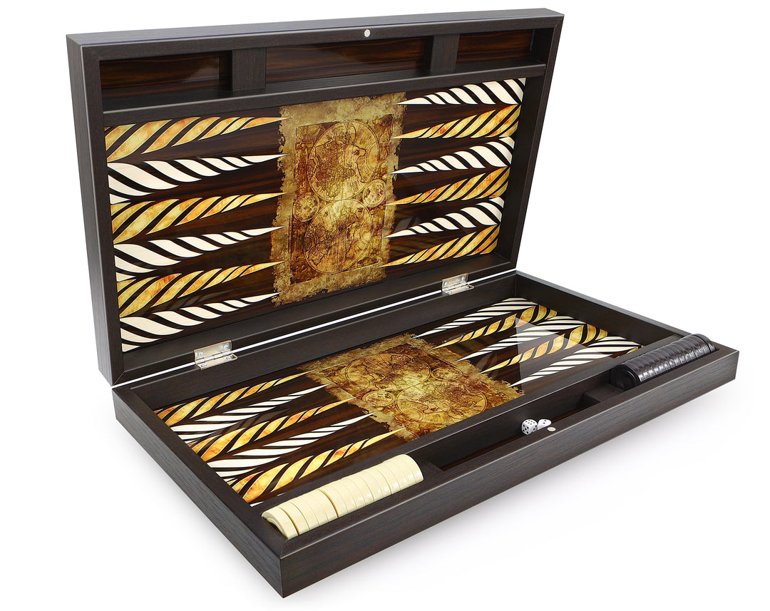 Trendy Backgammon Antique Map/Antik Welt Backgammon Tavla XXL