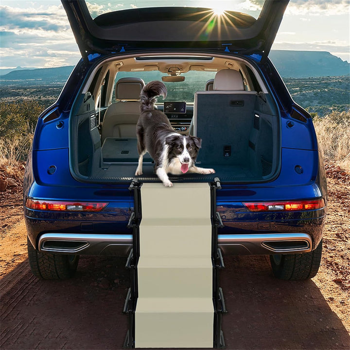Hundetreppe Auto Klappbar, Hunderampe Auto, Autorampe Hundeleiter Faltbar, Gelenkschonende Hunderamp