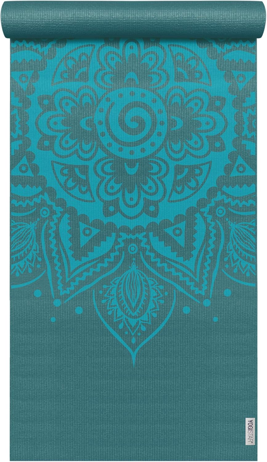 Yogistar Yogamatte yogimat® Basic - Art Collection - Spiral Mandala 183 x 61 x 0.4 cm, rosa