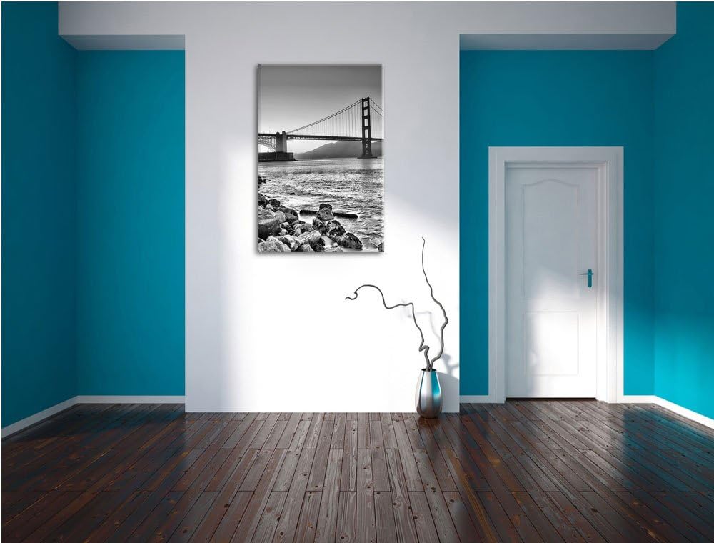 Pixxprint Imposante Golden Gate Bridge als Leinwandbild/Grösse: 100x70 / Wandbild/Kunstdruck/fertig