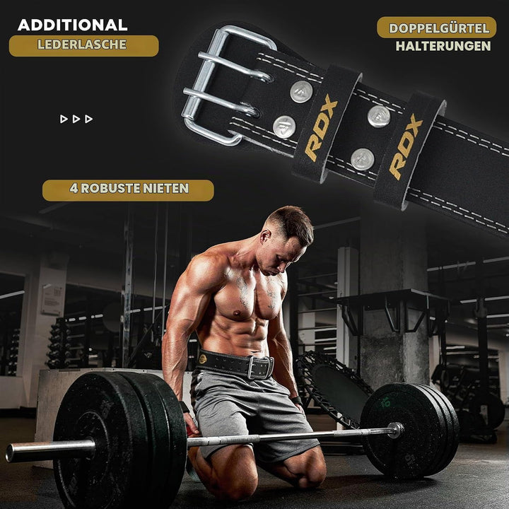 RDX Gewichthebergürtel Leder 4” und 6”, 10 Verstellbar Löcher Trainingsgürtel Schnalle, Powerlifitin