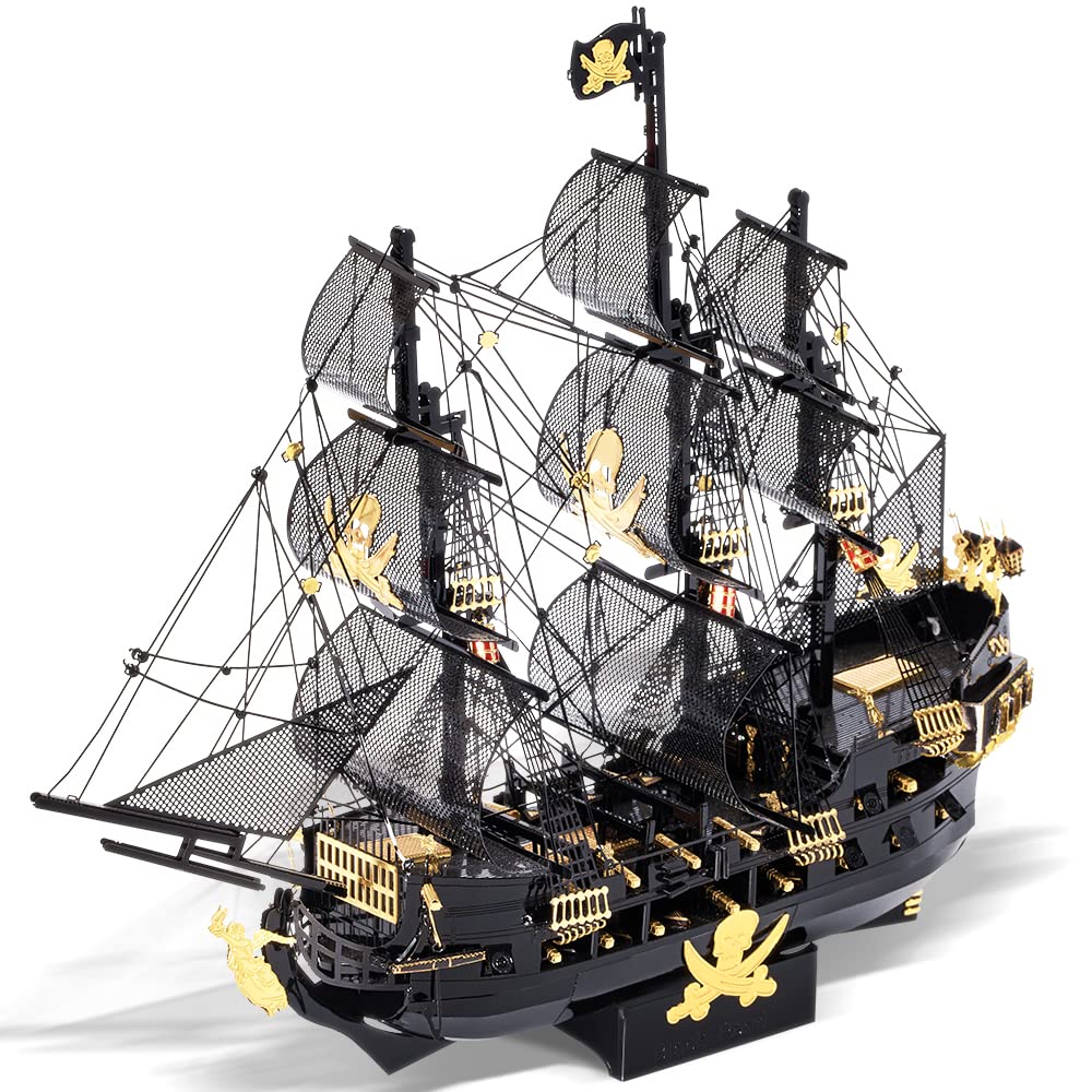 Piececool 3D Puzzle Metall Piratenschiff Black Pearl, 3D Metal Puzzle Segelboot Schiffsset, Modell S