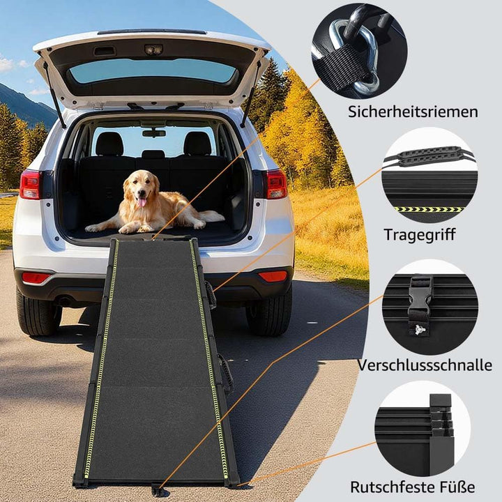 unipaws 190 cm extra Lange Hunderampe für Auto, SUV & LKW, ausziehbare tragbare Haustier-Treppenramp