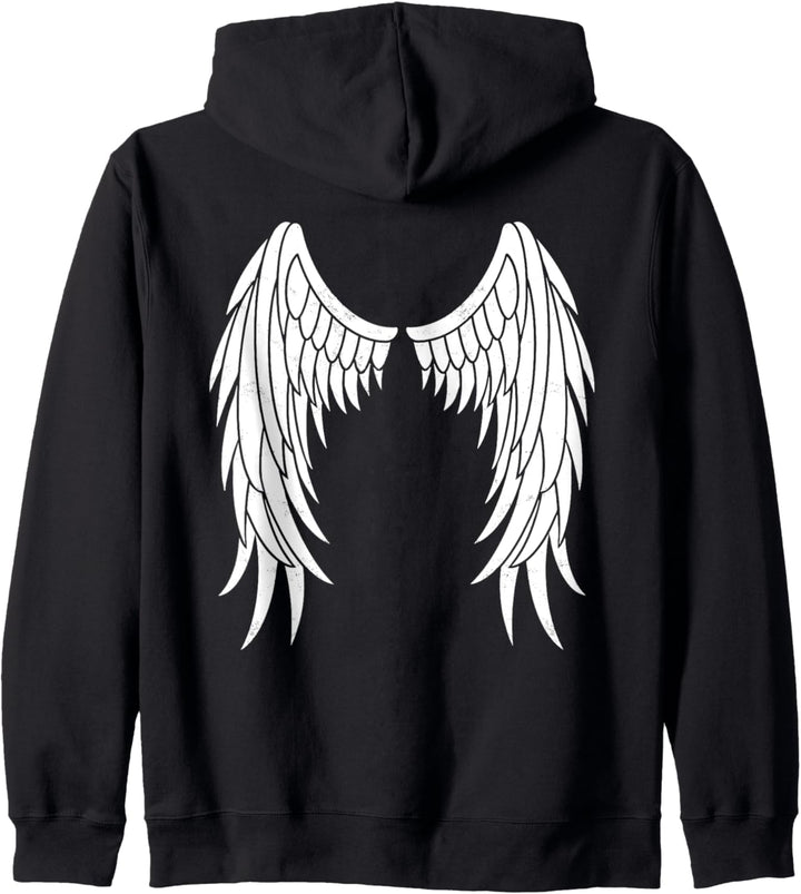 Engelsflügel Flügel Engel weiss Vintage Kapuzenjacke