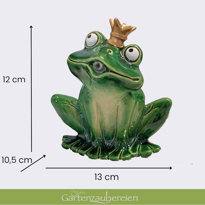 Storm's Gartenzaubereien Wasserspeier Frosch 16cm mit Solarpumpe aus Keramik für Miniteich - Balkon