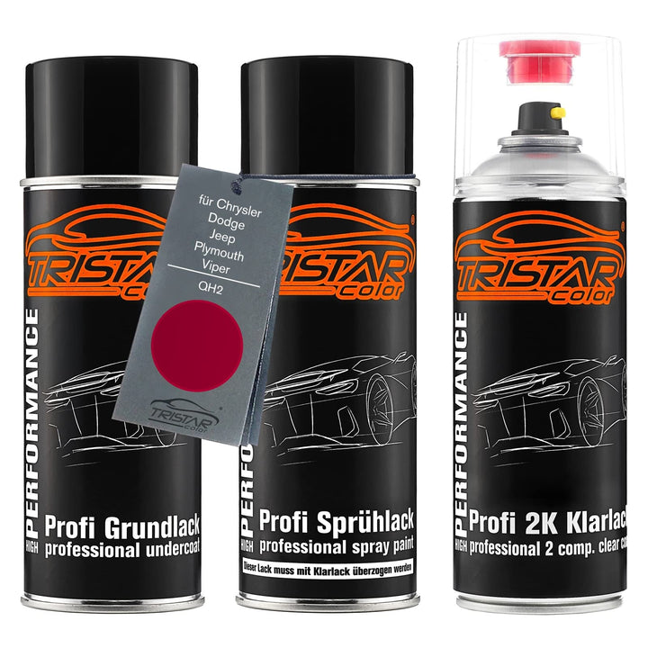 TRISTARcolor Autolack 2K Spraydosen Set für Chrysler/Dodge/Jeep/Plymouth/Viper QH2 Candy Apple Red M