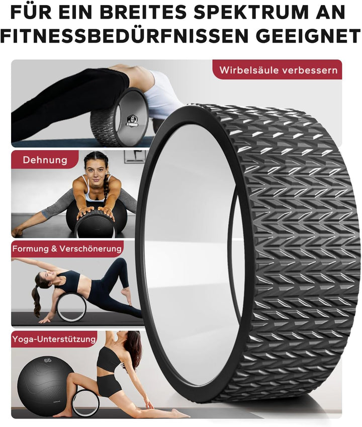 HAPBEAR Yoga Rad Set – 30 cm PP Kern für Wirbelsäulen-Alignment, Rückenschmerzen lindern & Core-Stär