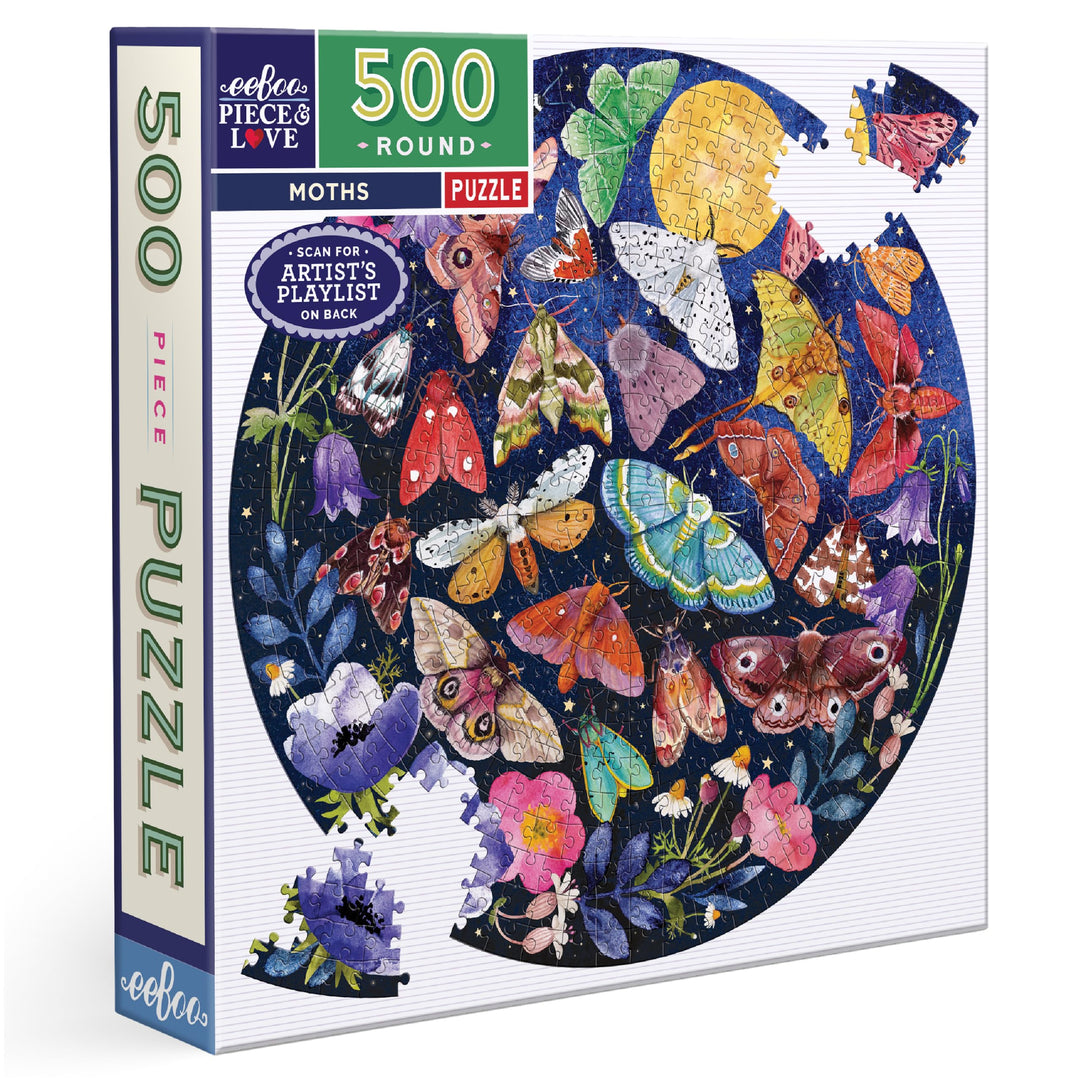 eeBoo EPZFMOT Piece &amp; Love: Motten-500 Teile Puzzle Butterfly Spiel, Black, 1 EA