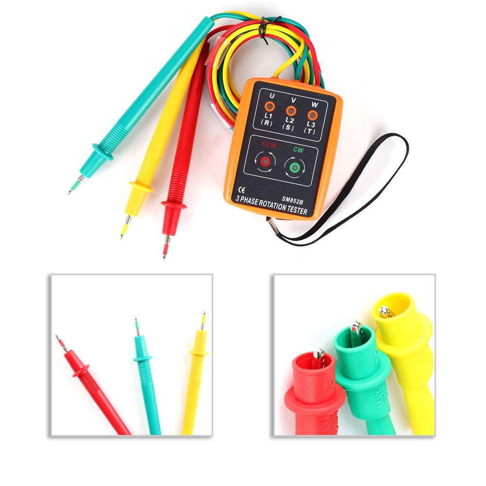 Oumefar 3 Phasen 60V bis 600V AC Sequenz Reihenfolge Anwesenheit Rotation Checker Indikator Detektor