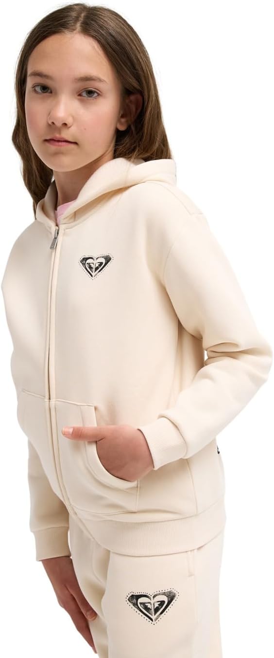 Roxy Mädchen Surf Feeling Zipped Brushed Strickjacke (1er Pack) 4 Jahre Pargament, 4 Jahre Pargament