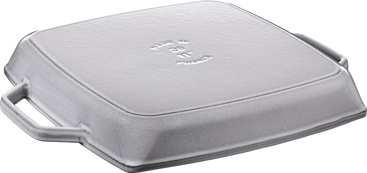 Staub 40511-785-0 Grillpfanne, rechteckige mit zwei Griffen, 33 cm, Gusseisen, grau Grau 49 x 39 x 5