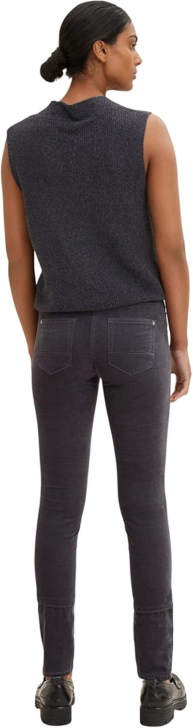 TOM TAILOR Damen Alexa Slim Samthose 32W / 30L 15417 - Evident Anthracite, 32W / 30L 15417 - Evident