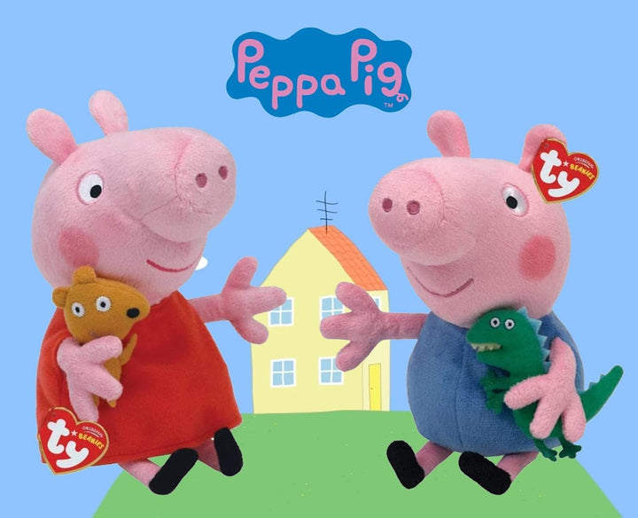 TY Peppa Pig & George Pig 6 Zoll Multipack - Beanie Baby Weiche Plüschtiere - Sammlerstück Kuschelti
