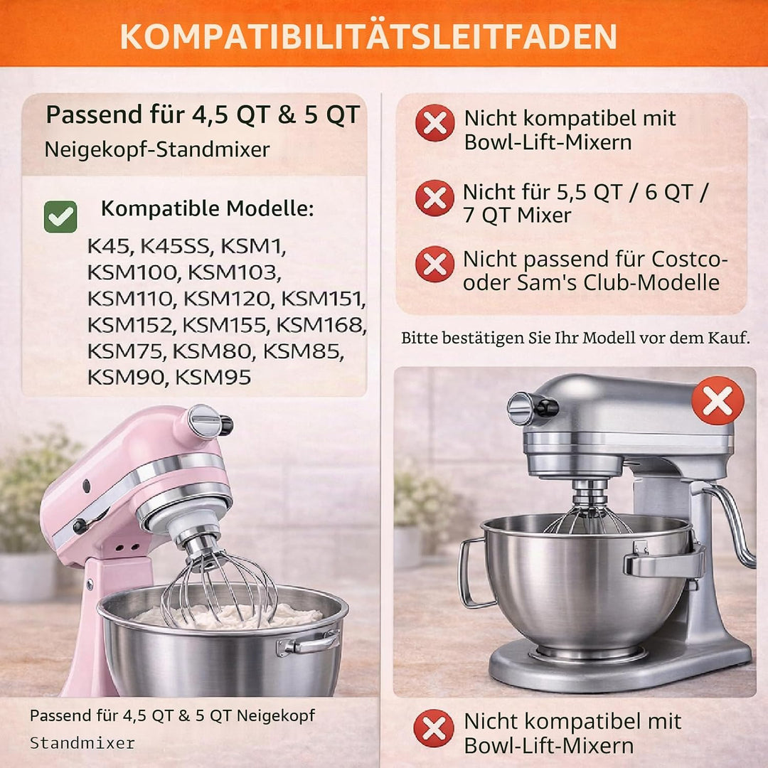 Poweka K45WW Schneebesen aus Edelstahl für KitchenAid