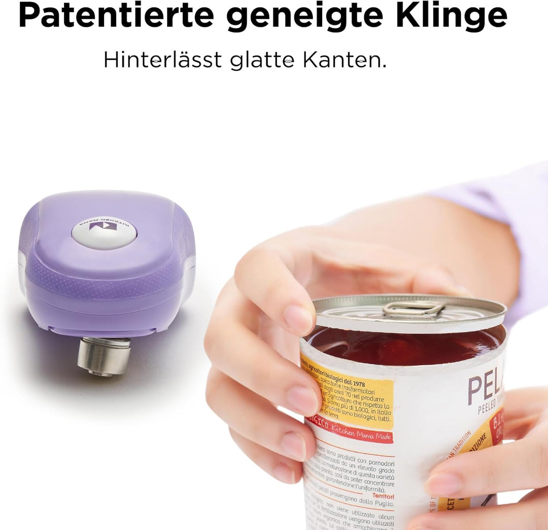 Kitchen Mama One-Touch Elektrischer Dosenöffner: Automatischer Konservenöffner, sichere, glatte Kant