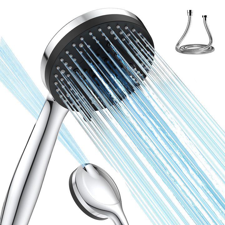 VOXON Hochdruck Duschkopf mit Schlauch, Shower Head mit 10 Strahlarten, Duschkopf Druckerhöhend, Dus