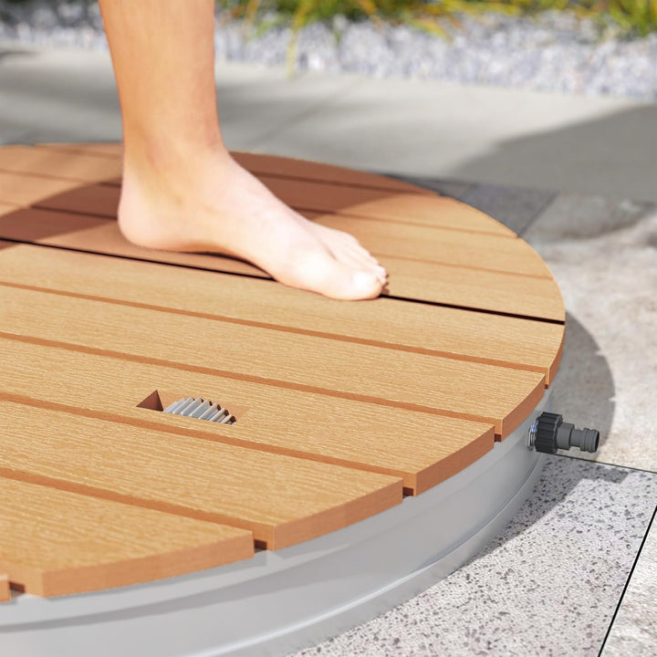 Outsunny Bodendusche Gartendusche mit einstellbar Fussrad Aluminium Aussendusche bis 4 m Fontänenhöh