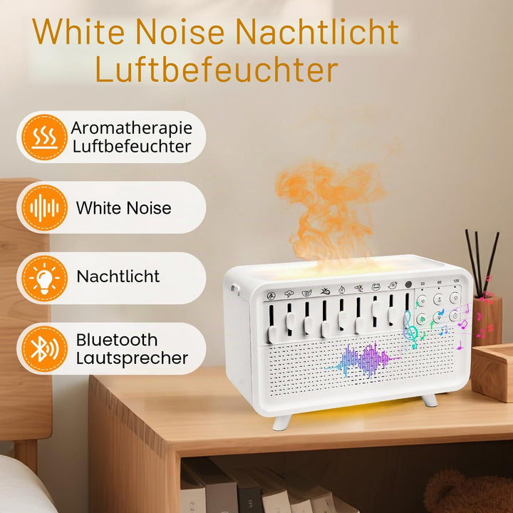White Noise Night Light Humidifier, Luftbefeuchter mit Geräuschen, Portable Night Light Noise Machin