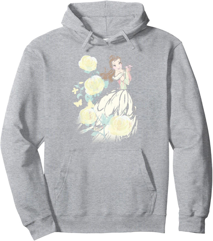 Disney Beauty &amp; The Beast Belle Watercolor Rose Pullover Hoodie