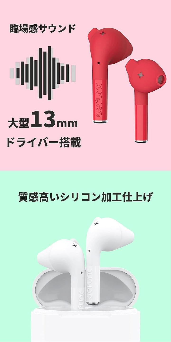 DEFUNC Wireless Earbuds True Go Slim IPX4 Wasserdicht In-Ear 5.0 Bluetooth Stereo-Ohrhörer mit integ