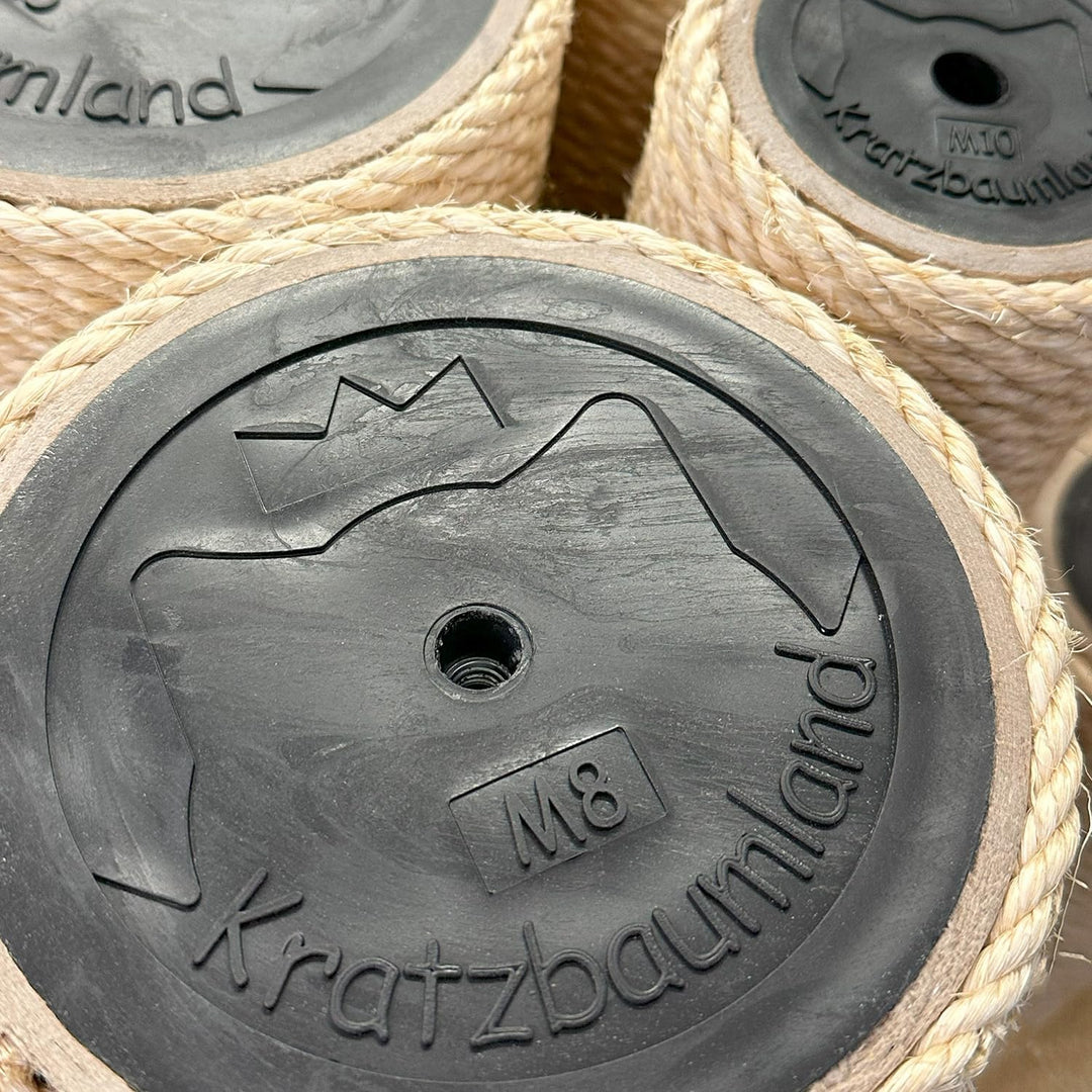 Kratzbaumland 12 cm Deluxe-Endstamm mit Stehbolzen mit 8 mm Sisalseil Länge: 21 cm/Gewinde: 10 mm (M