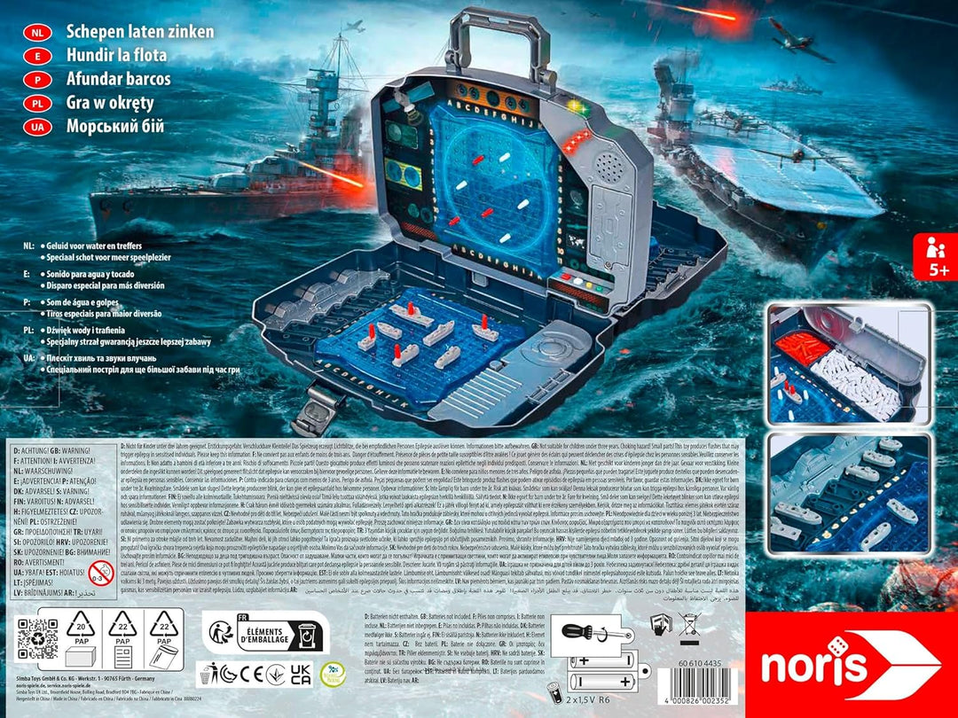 noris 606104435 Schiffe Versenken Light &amp; Sound-Aktionsspiel für Die ganze Familie-Spielzeug ab 5
