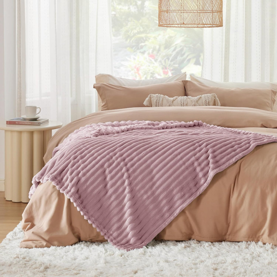 BEDSURE Kuscheldecke Flauschig - Wolldecke &amp; Fleecedecke, Sofadecke, Weiche Warme Grobe Korddecke fü