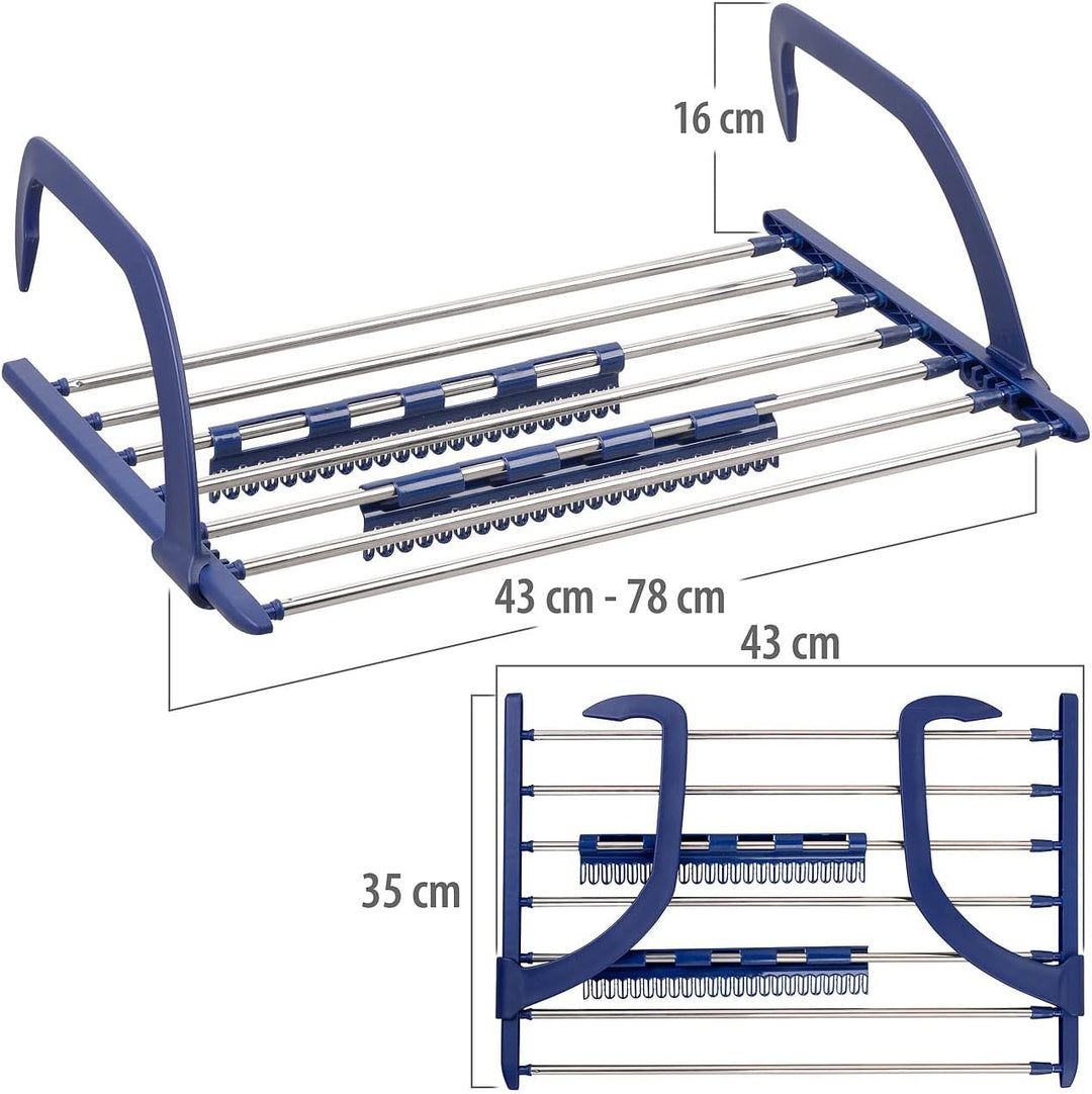 PEARL Handtuchhalter: Premium-Teleskop-Wäschetrockner f. Heizkörper &amp; Balkon, 4 m ausziehbar (Balkon