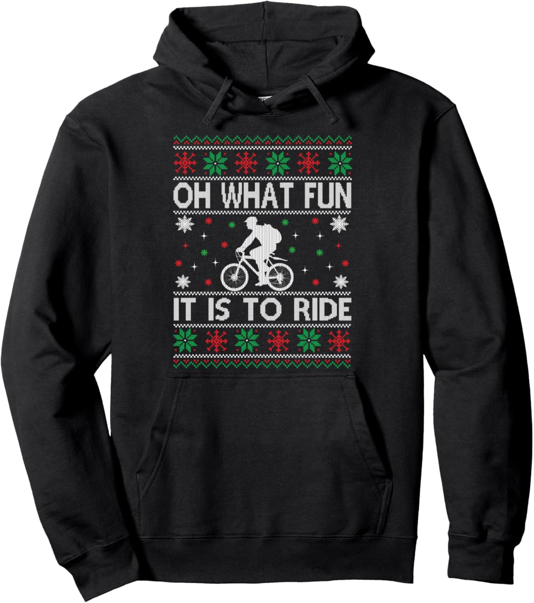Weihnachtspullover-Mountainbike Fahrrad Hässlicher Pullover Hoodie