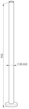 Edelstahl V2 A Treppen Geländer Balkon Pfosten Stütze Steher Handlauf Rundrohr Treppe Rohr (60 cm),