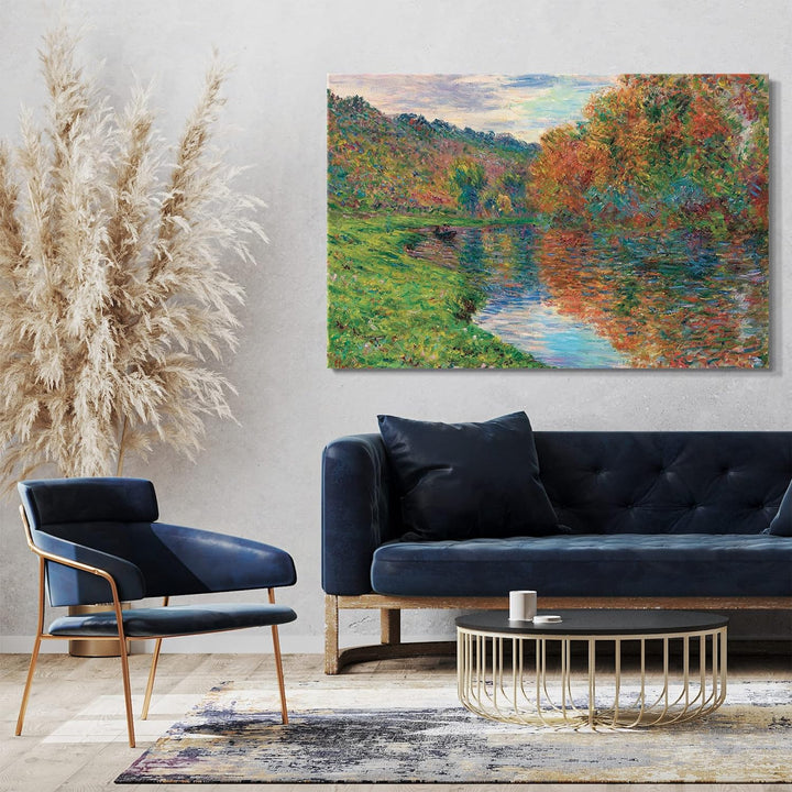 Printed Paintings Leinwand (80x60cm): Claude Monet - Der Arm von Jeufosse, Herbst 80x60 cm, 80x60 cm