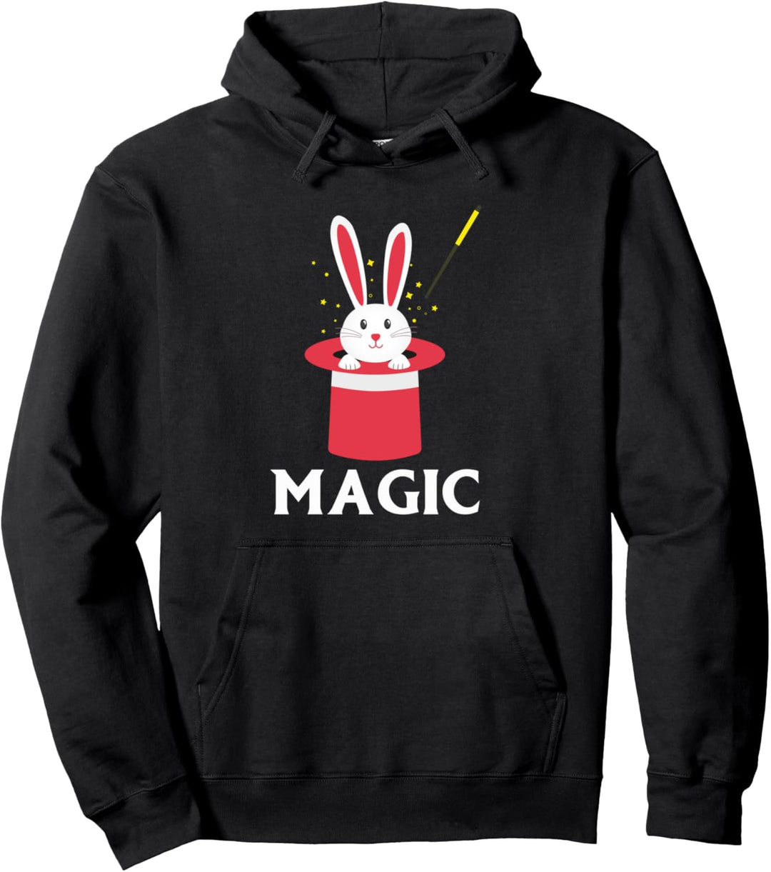 Lustiger Osterhase Kaninchen Zauberhut Zauberstab Zauberer Pullover Hoodie