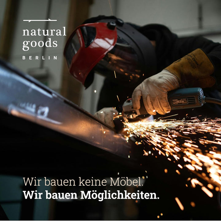 Natural Goods Berlin 1x Kleider-Stange RECHTECK | Einfache Wand-Montage | Garderoben-Stange Industri