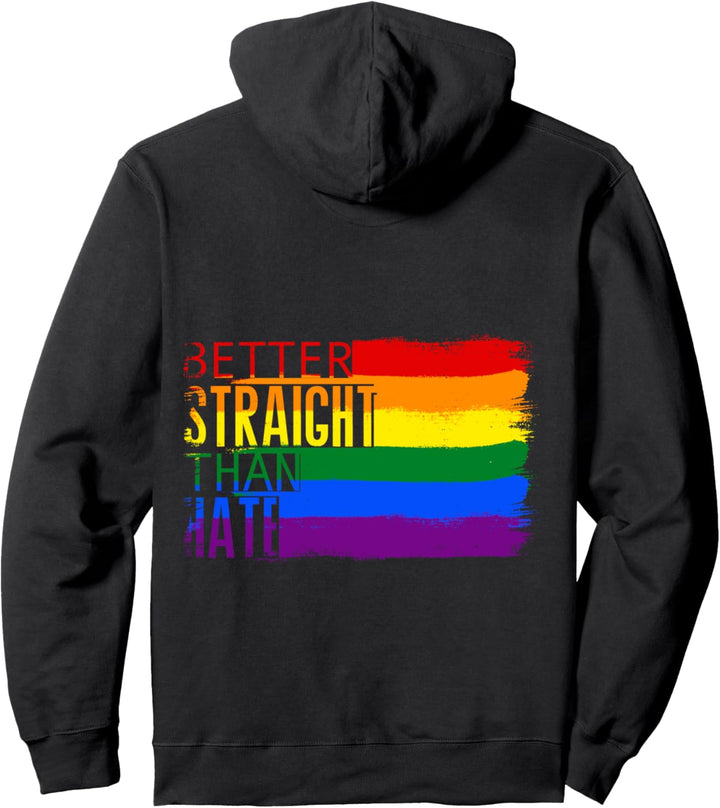 Besser gerade als Hass Regenbogenfahne LGBT Pullover Hoodie