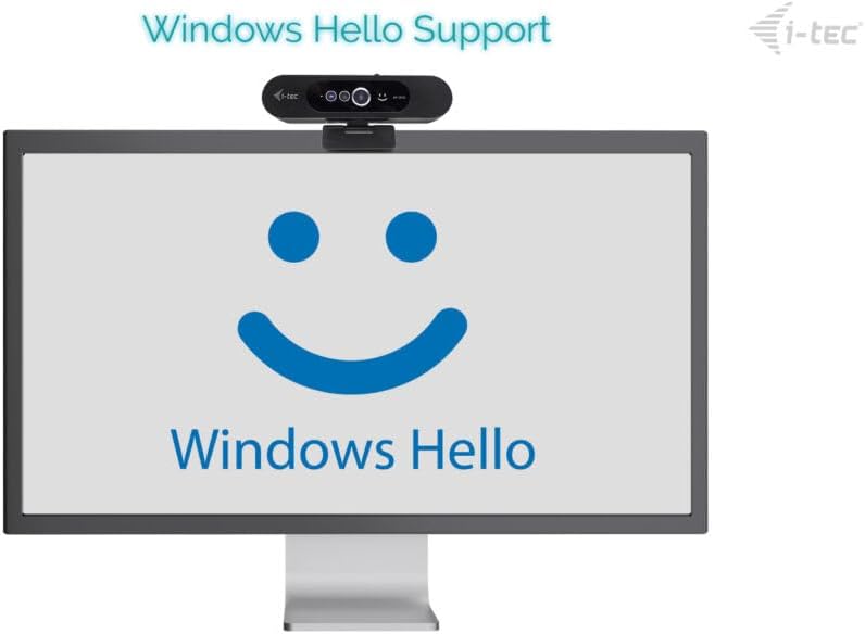 i-tec Solomon WH200 Webcam 2K mit Native Unterstützung für Windows Hello, Hochwertiges Mikrofon und