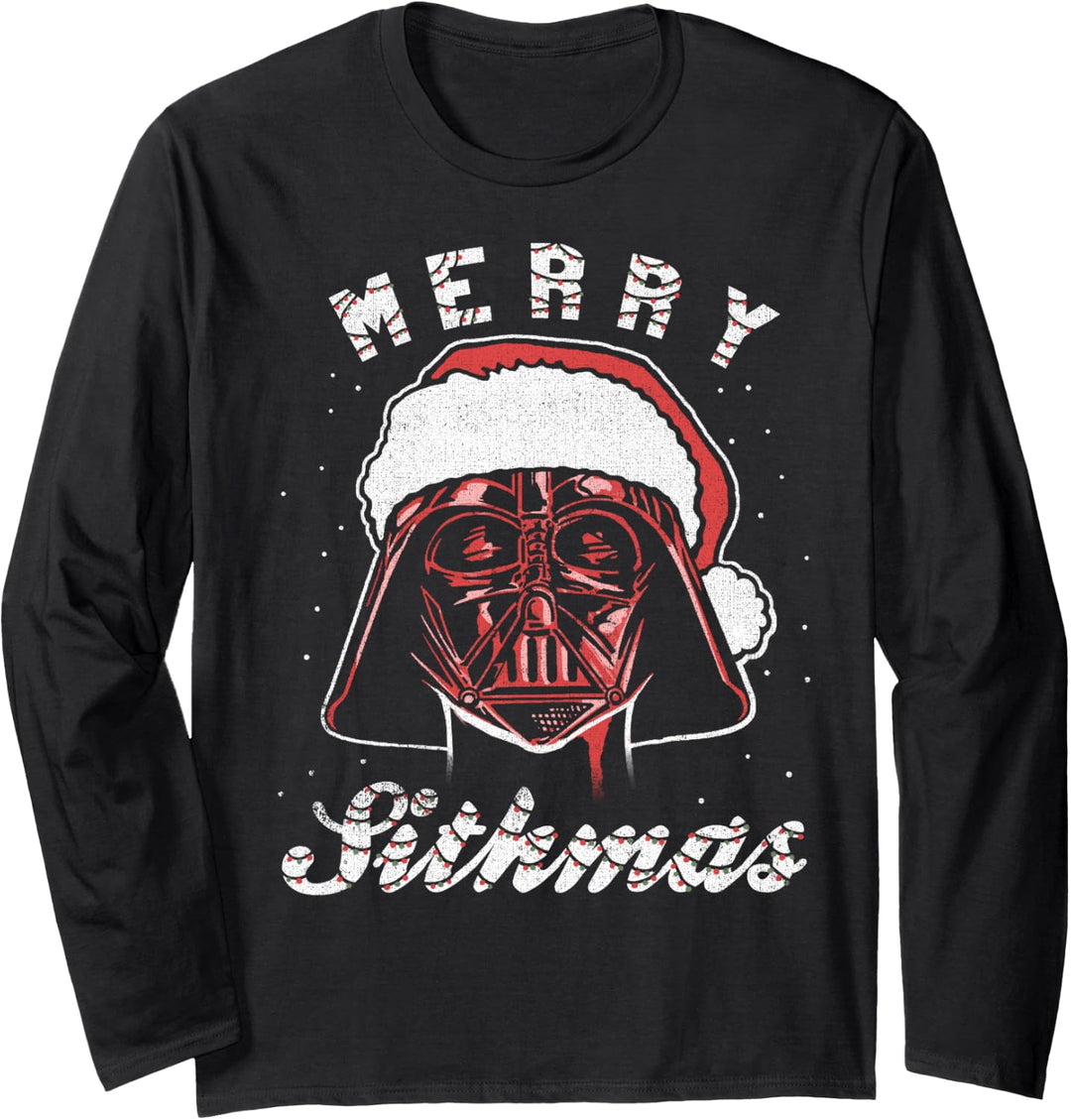 Star Wars Vader Christmas Merry Sithmas Candy Cane Script Langarmshirt