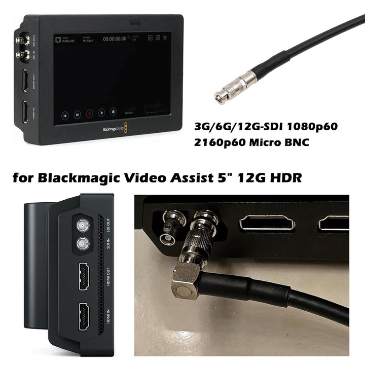 HangTon 4K 12G 6G SDI Video Kabel Adapter, HD Micro BNC auf BNC Buchse für HikRobot, Blackmagic Vide