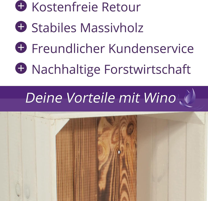 Weinregal Wino Set aus Holz - Greta Geflammt Komboset