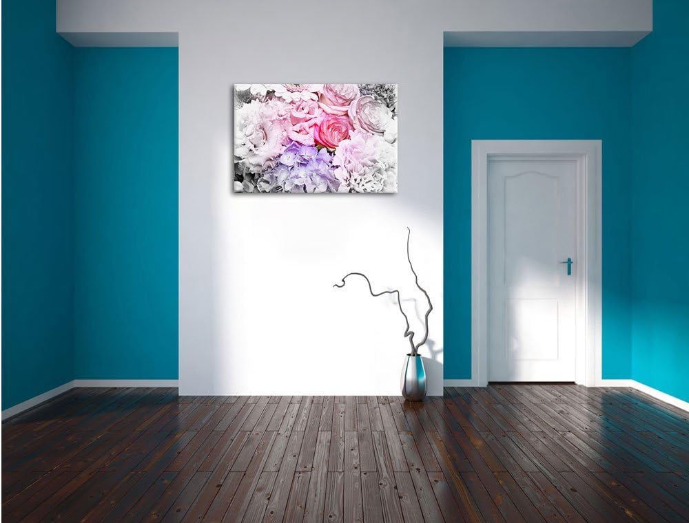 Pixxprint prachtvoller Blumenstrauss als Leinwandbild/Grösse: 100x70 cm/Wandbild/Kunstdruck/fertig b