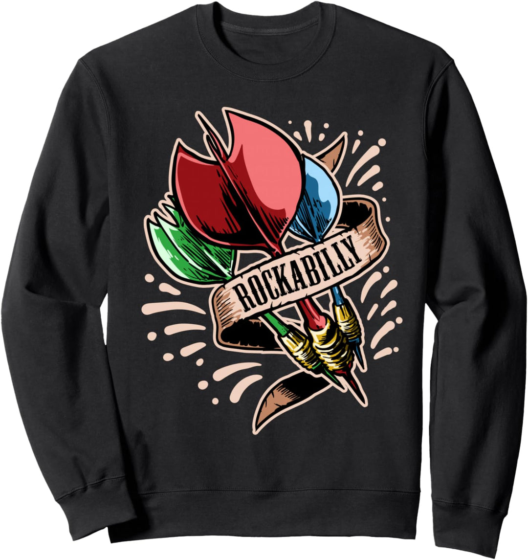 Rockabilly Darts Dartpfeile Dart Spieler Sweatshirt