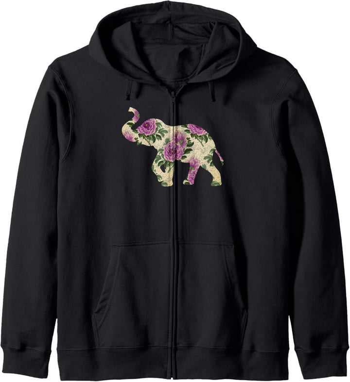 Niedlicher Blumen Elefant Kapuzenjacke