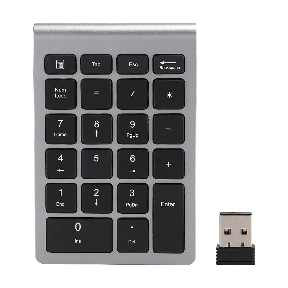 Fdit Drahtlose numerische Tastatur, 2,4G tragbare numerische Tastatur mit USB -Empfänger, Tastatur m